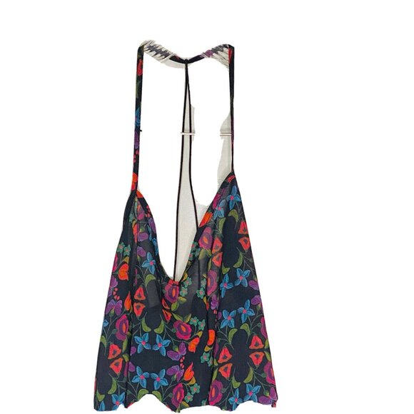 ASOS Petite Floral Spaghetti Strap Racerback Tank Top 0P - Picture 2 of 4